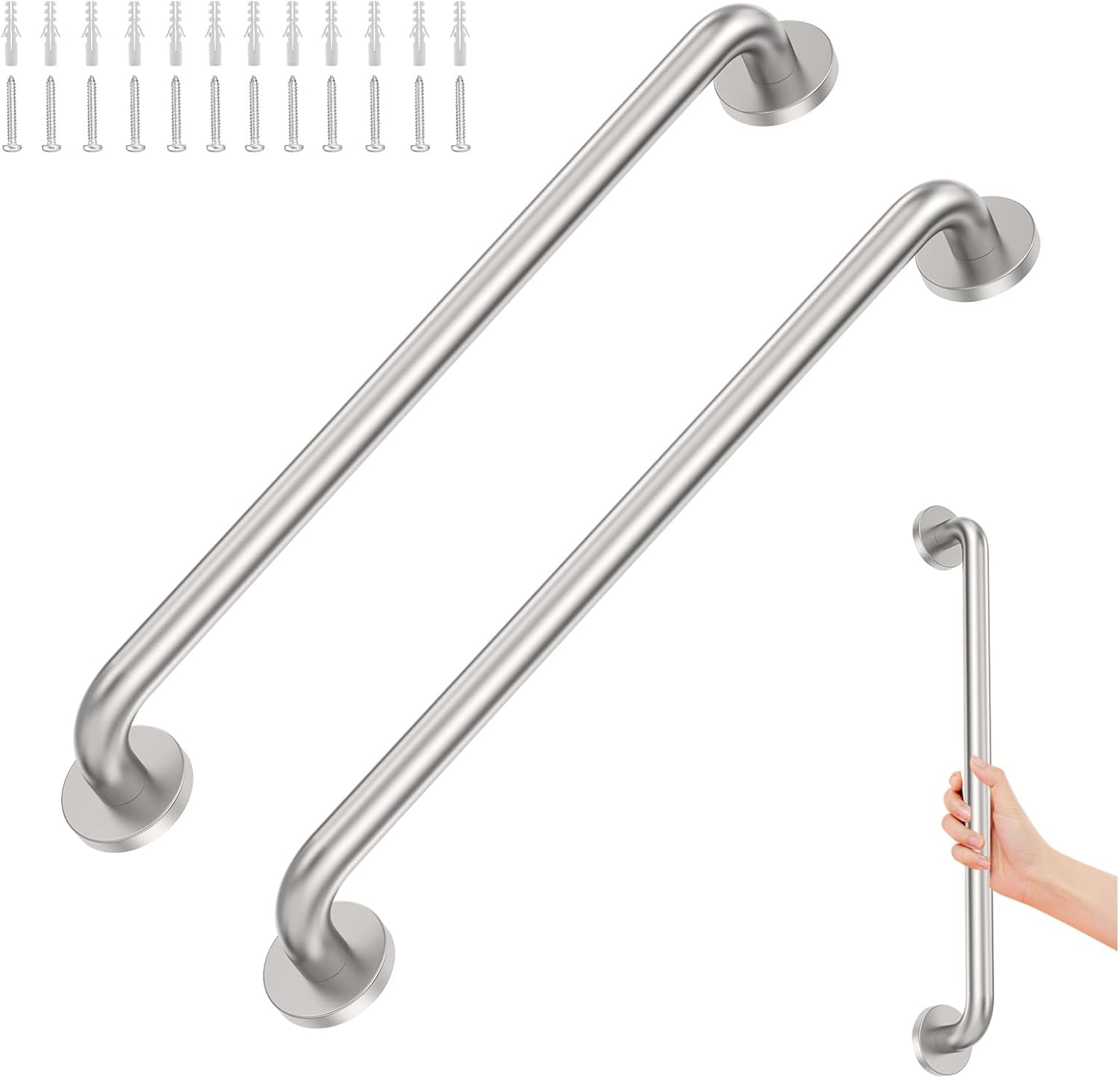 Lifeassist ADA Shower Grab Bars for Bathroom, 1.25 in Diameter, 500 lb Support

