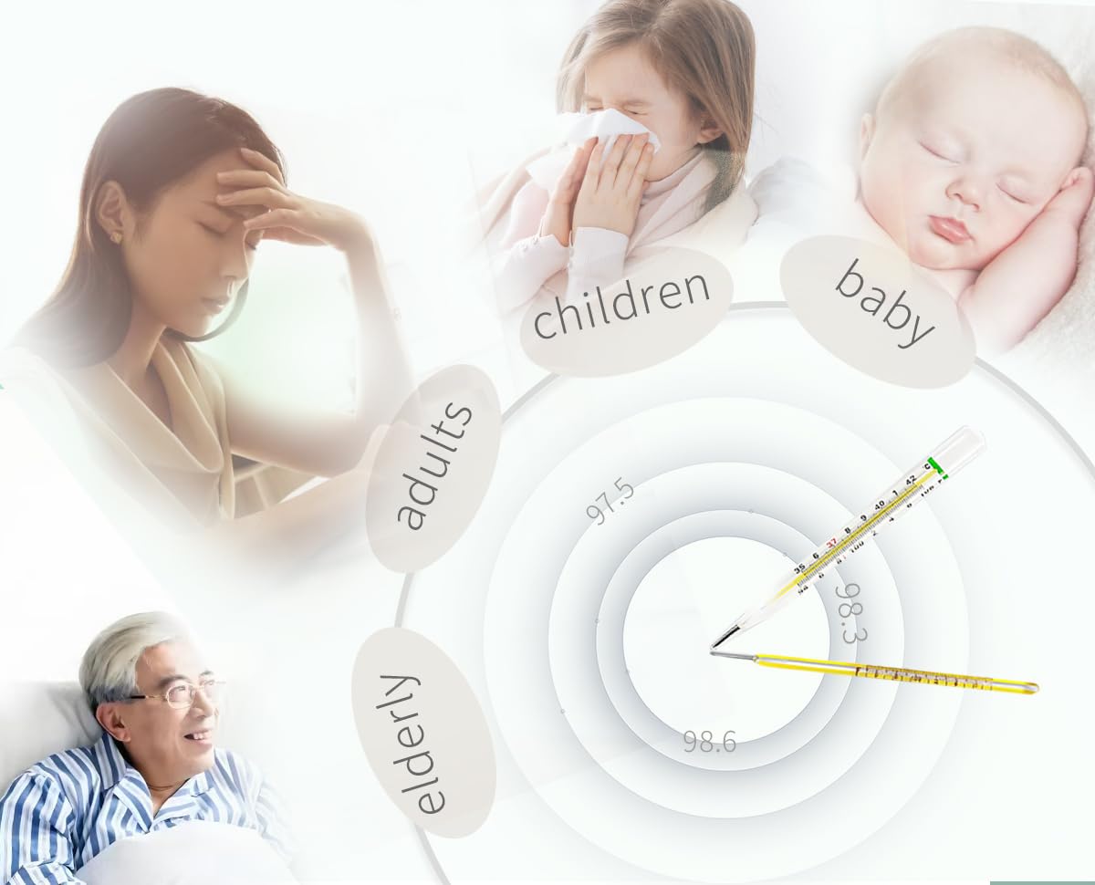 AiBi TECH Glass Oral Thermometer for Adults and Kids, Easy-Read Accuracy

