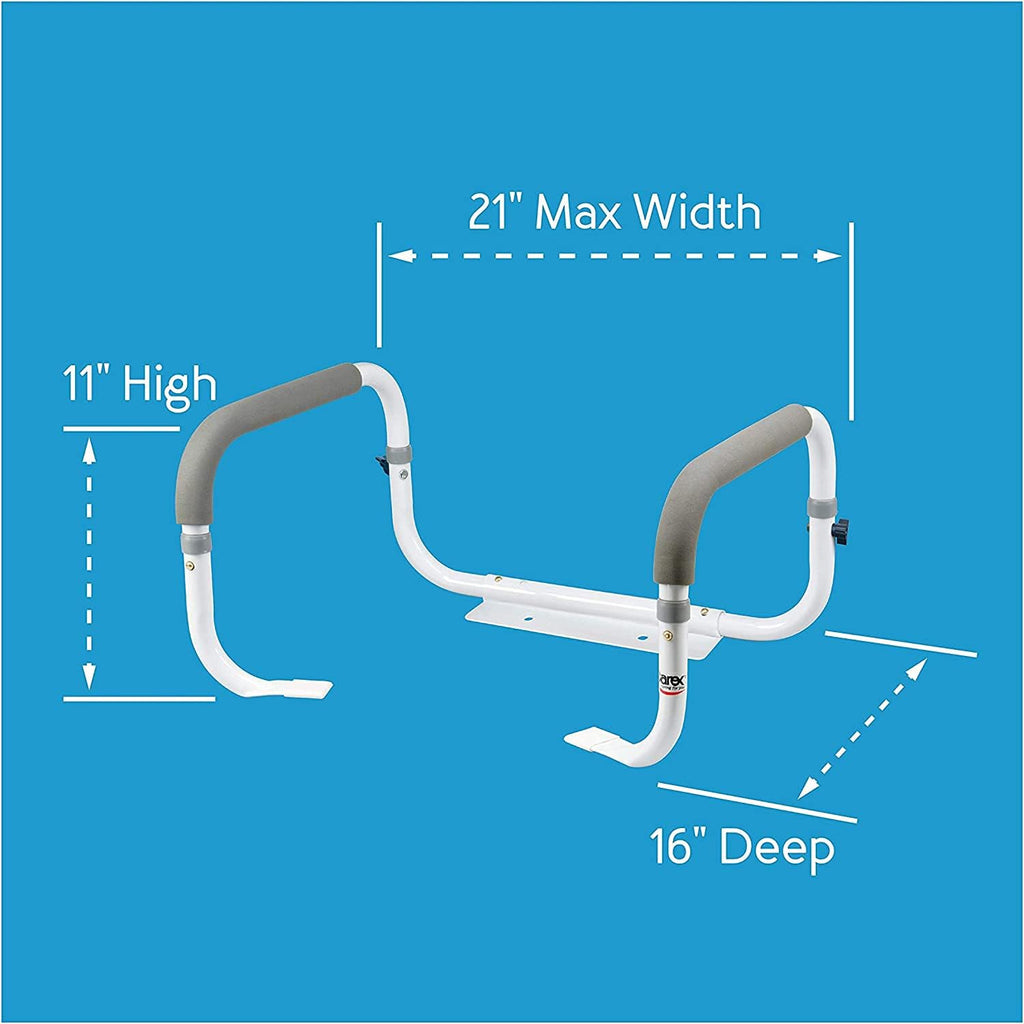 Carex Toilet Safety Frame with Adjustable Width Toilet Safety Rails, 300 lb

