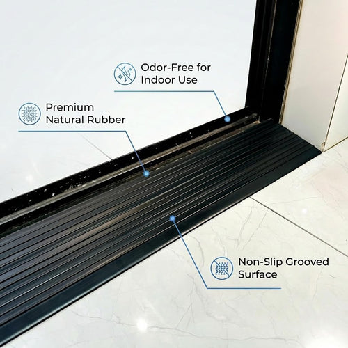 1-Inch Natural Rubber Wheelchair Threshold Ramp, Non-Slip, 2200 lb, Cuttable

