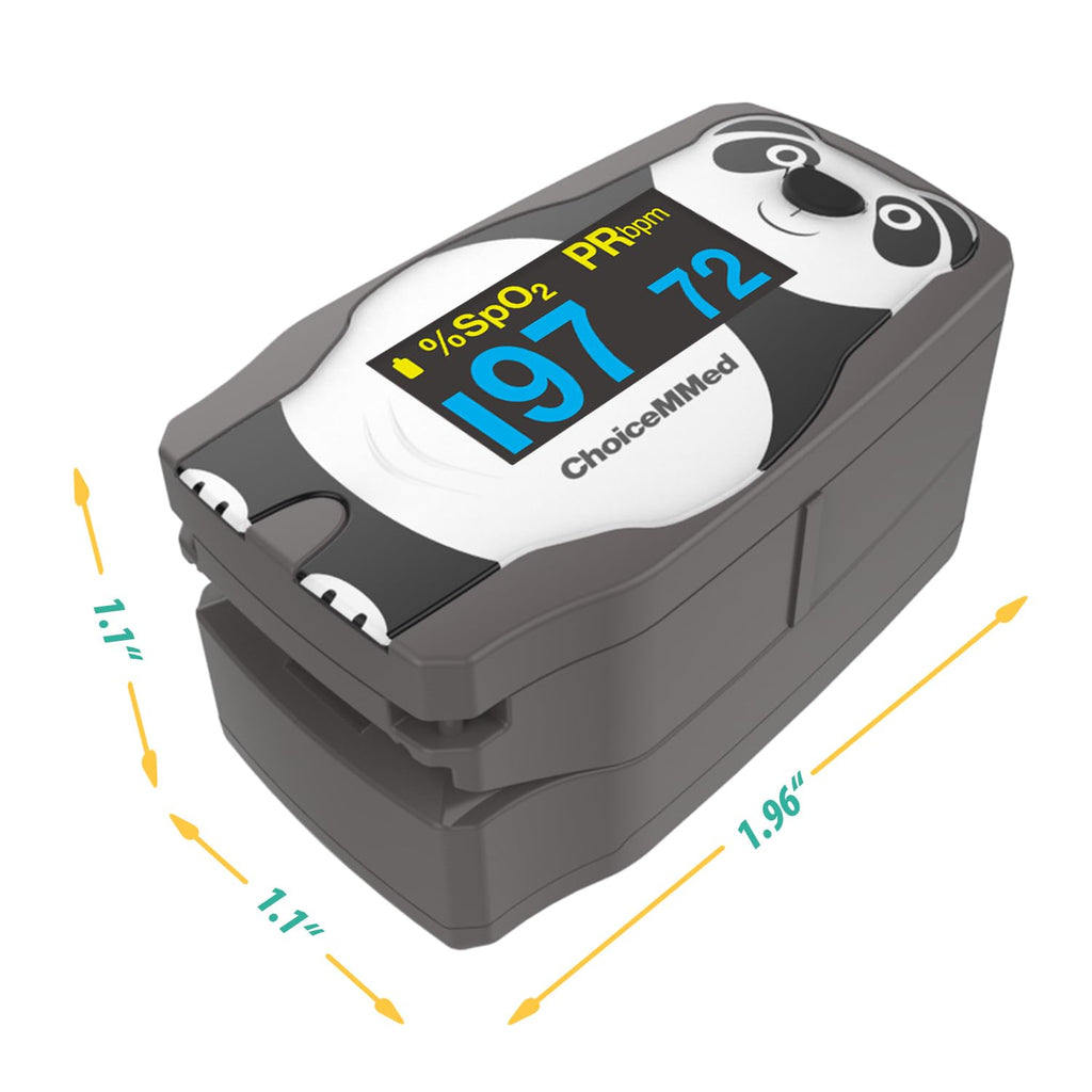ChoiceMmed Panda Pediatric Fingertip Pulse Oximeter, OLED SpO2 PR Monitor

