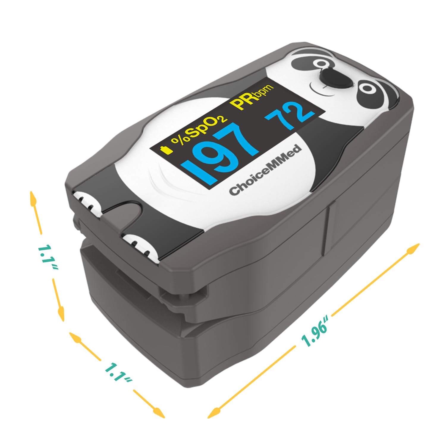 ChoiceMmed Panda Pediatric Fingertip Pulse Oximeter, OLED SpO2 PR Monitor


