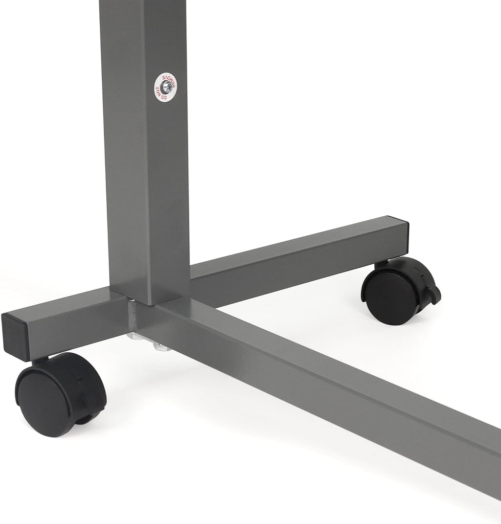 Vaunn Medical Pneumatic Adjustable Overbed Bedside Table with Wheels

