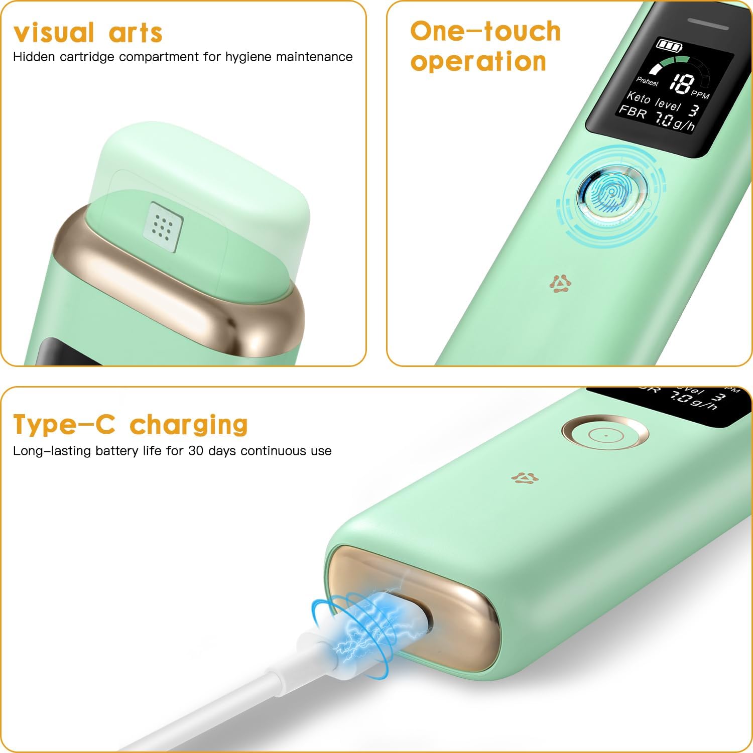 Ketone Breath Analyzer Meter for Acetone Monitoring, Keto Breath Ketosis Tester


