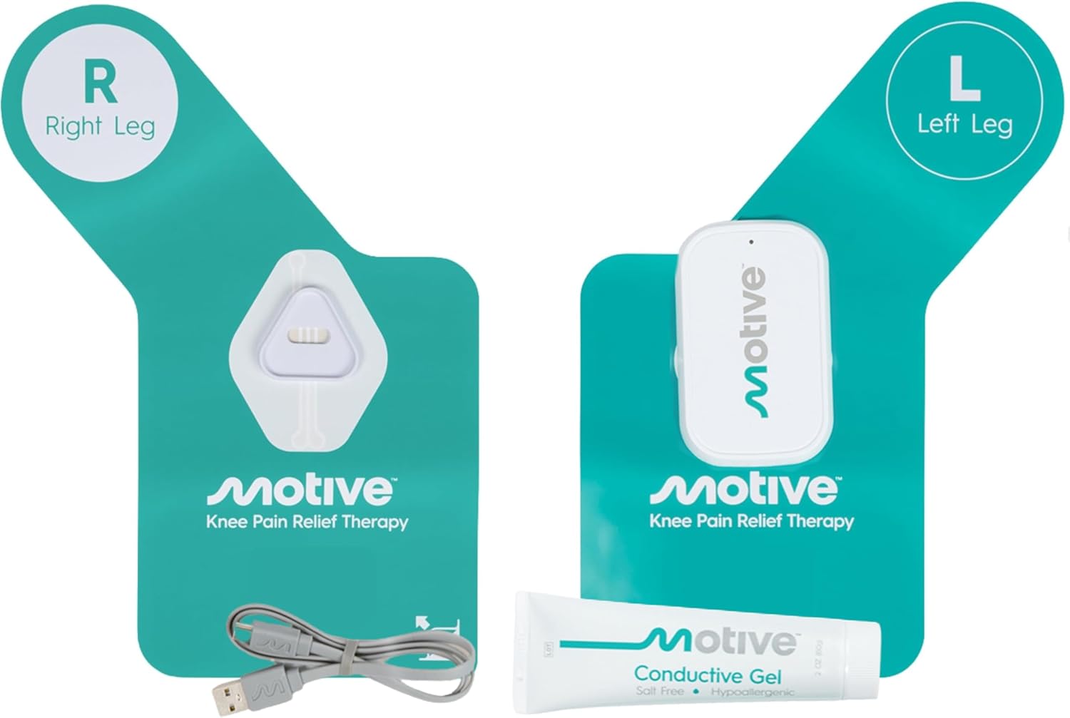 Motive Knee NMES Knee Pain Relief Device for Quadriceps Strengthening, App-Controlled

