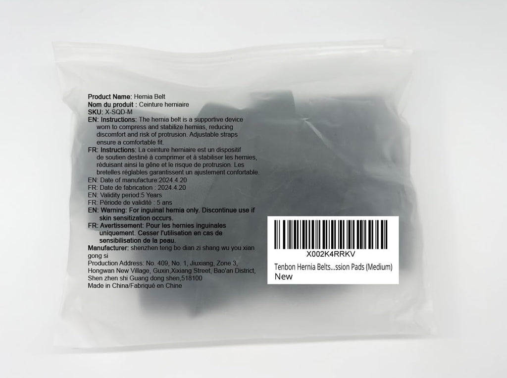Tenbon Inguinal Hernia Belt for Men, Bilateral Groin Support Brace with Pads

