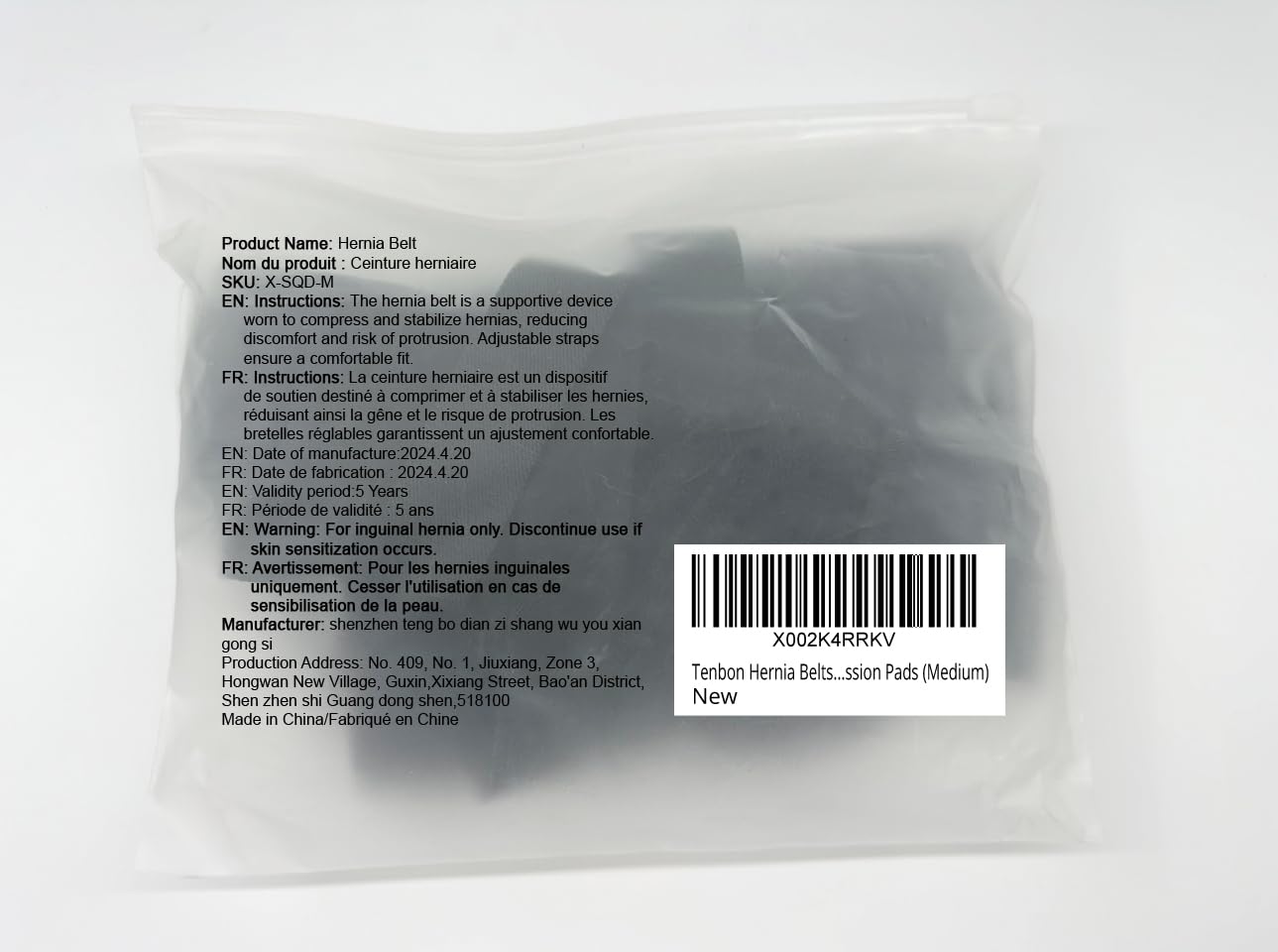 Tenbon Inguinal Hernia Belt for Men, Bilateral Groin Support Brace with Pads

