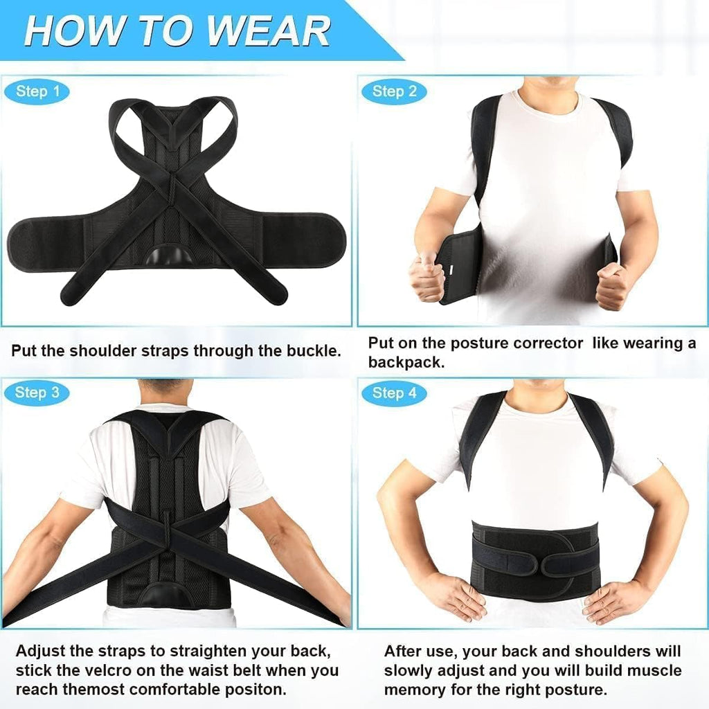 Posture Corrector Adjustable Back Straightener Support Belt for Men and Women

