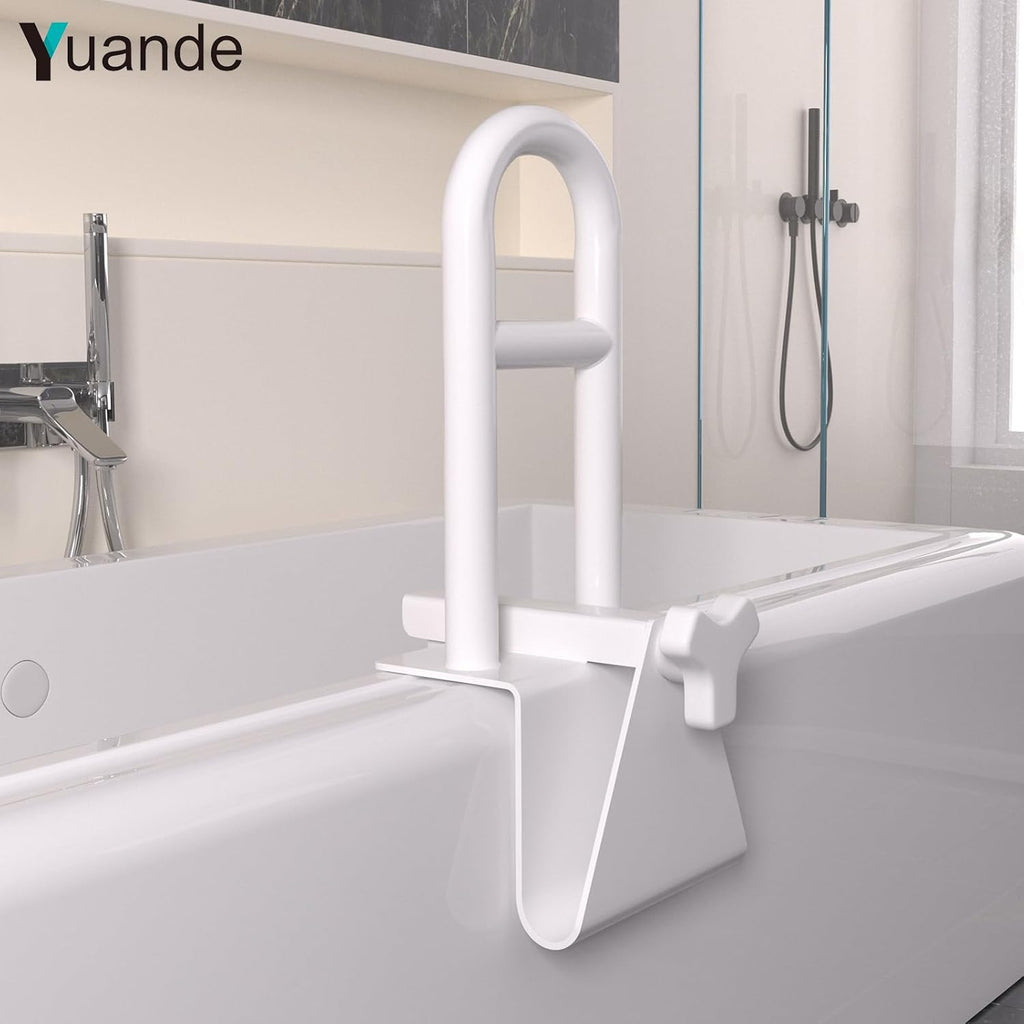 YuanDe Stainless Steel Tub Safety Rail Grab Bar, Clamp-On Bath Handle, 300 lb


