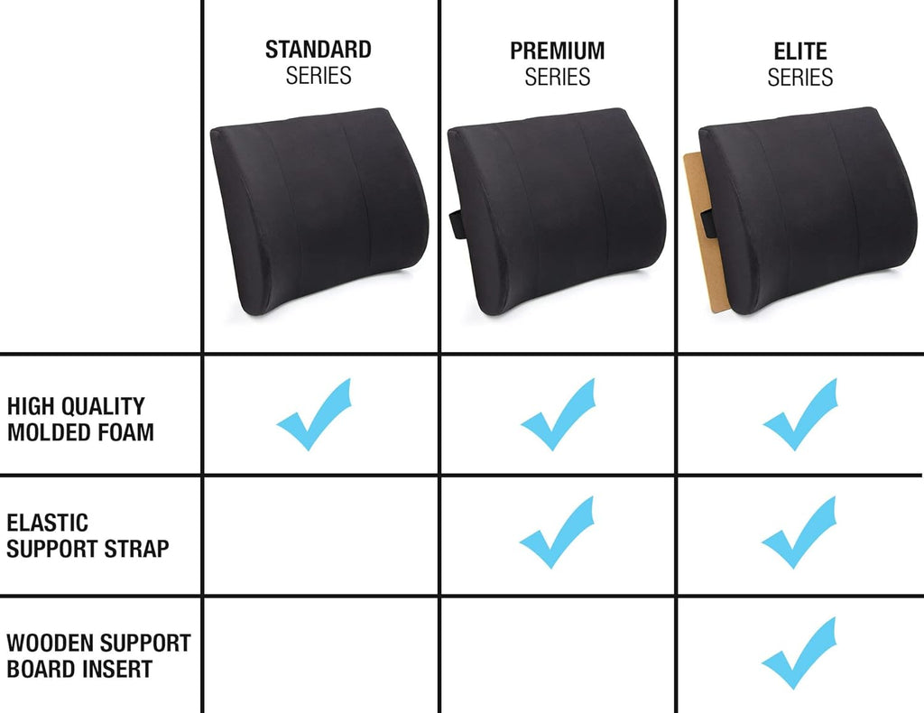 DMI Lumbar Support Pillow for Chair, Removable Washable Cover, Firm Insert

