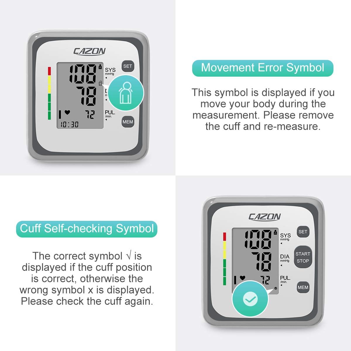 Upper Arm Blood Pressure Monitor with Pulse Rate, Irregular Heart Indicator

