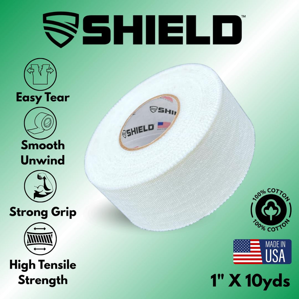 SHIELD Athletic Tape Precision Cotton, Strong Adhesive, No-Residue, 12 Pack

