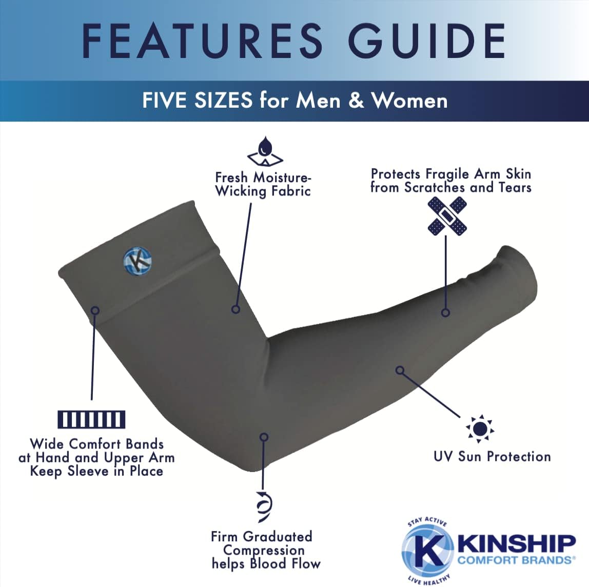 Arm Compression Sleeves for Men and Women, Athletic Sports Muscle Elbow Support


