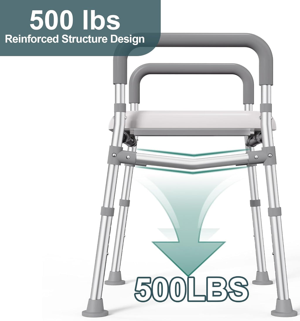 HOMLAND Raised Toilet Seat with Handles, Adjustable Height Toilet Seat Riser

