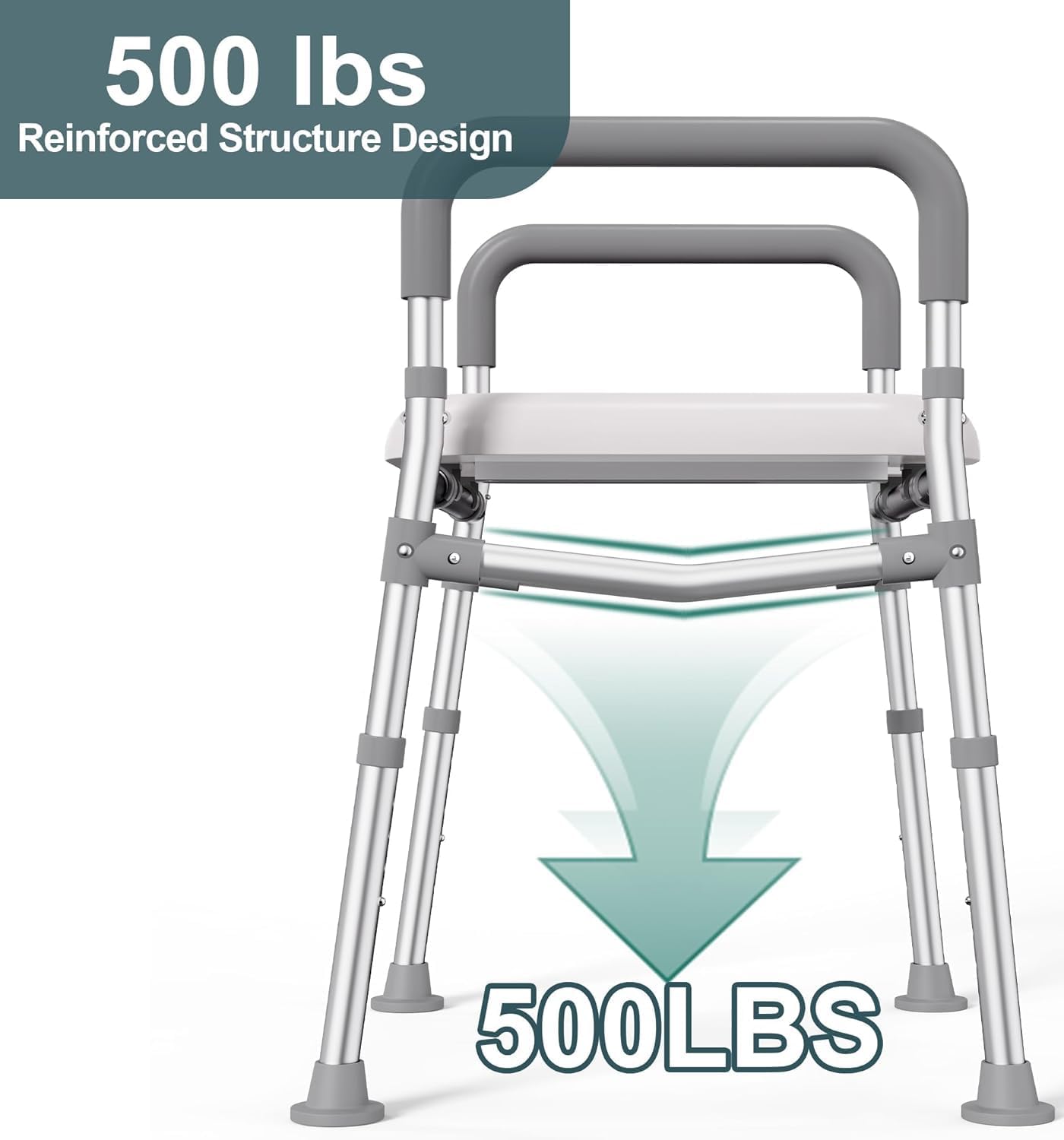 HOMLAND Raised Toilet Seat with Handles, Adjustable Height Toilet Seat Riser


