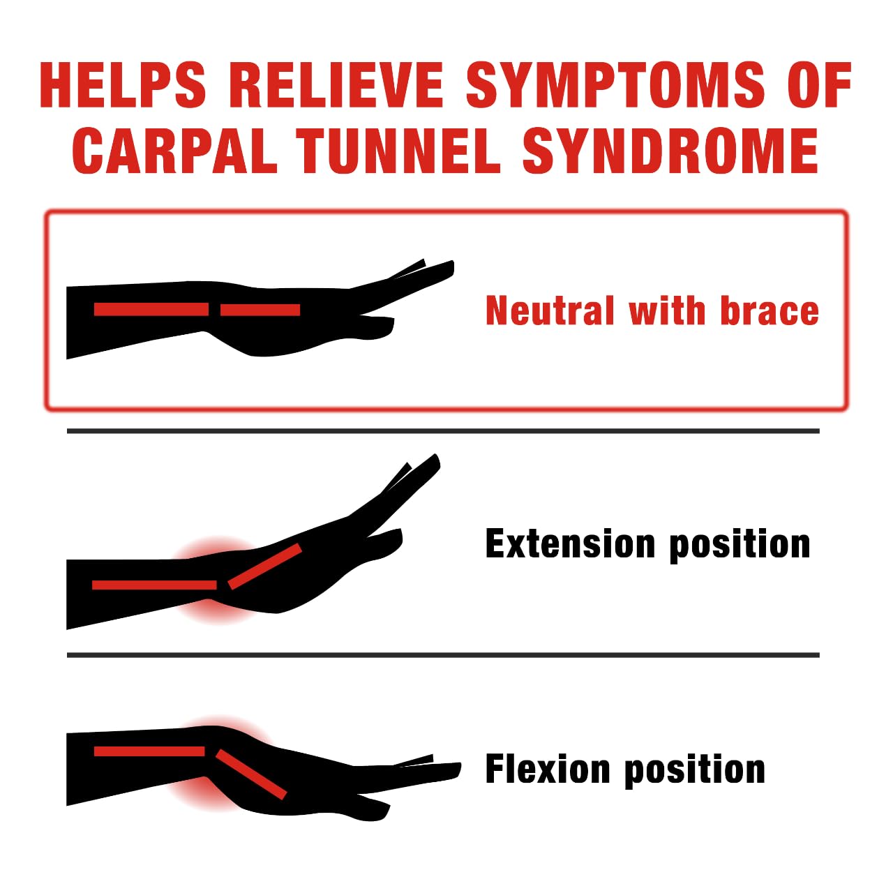ACE Carpal Tunnel Sleep Splint with Palmar Splint and Cushioned Beads

