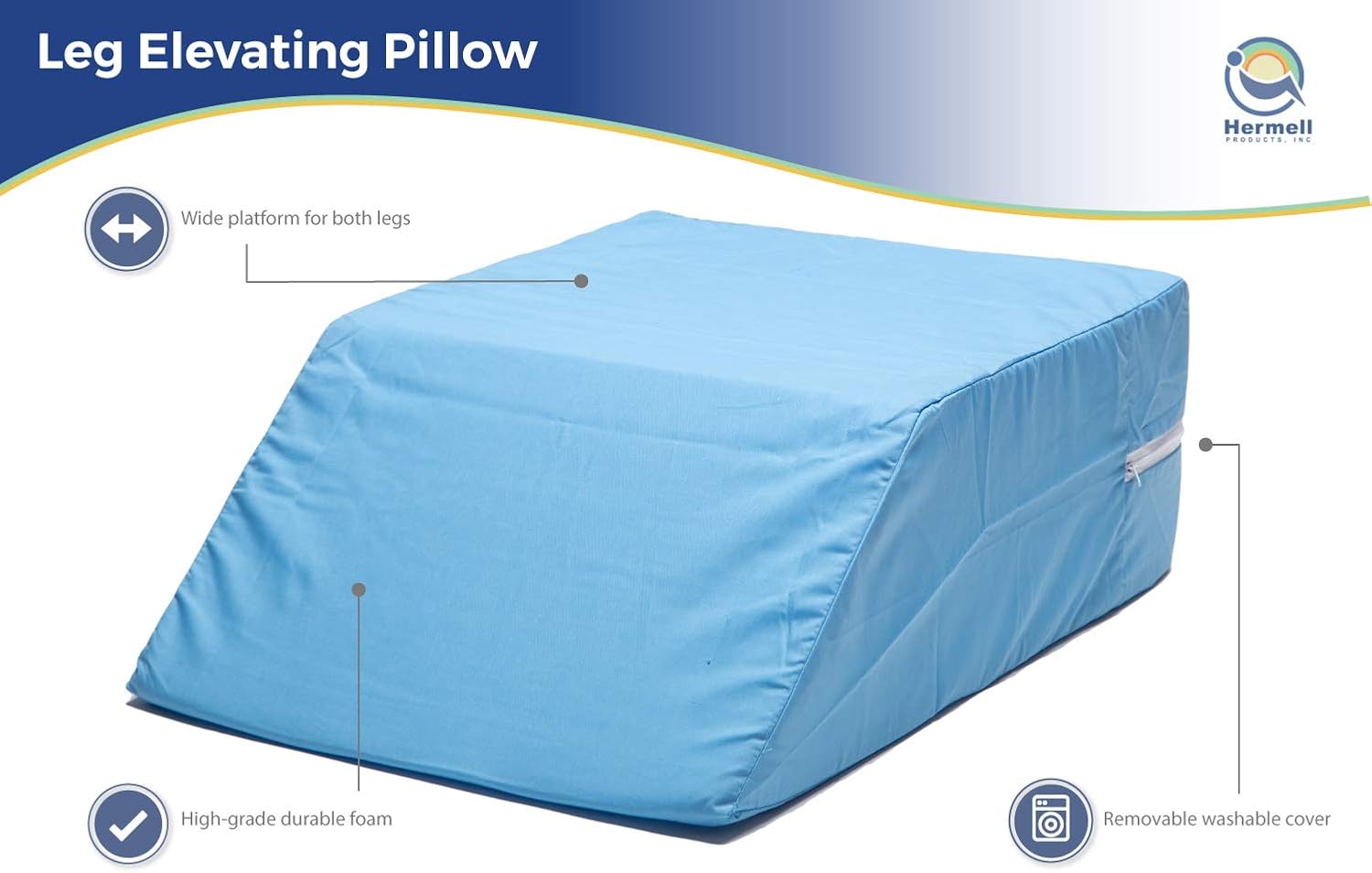 Hermell Zero Gravity Leg Elevation Pillow for Post-Surgery, Leg Pain Relief

