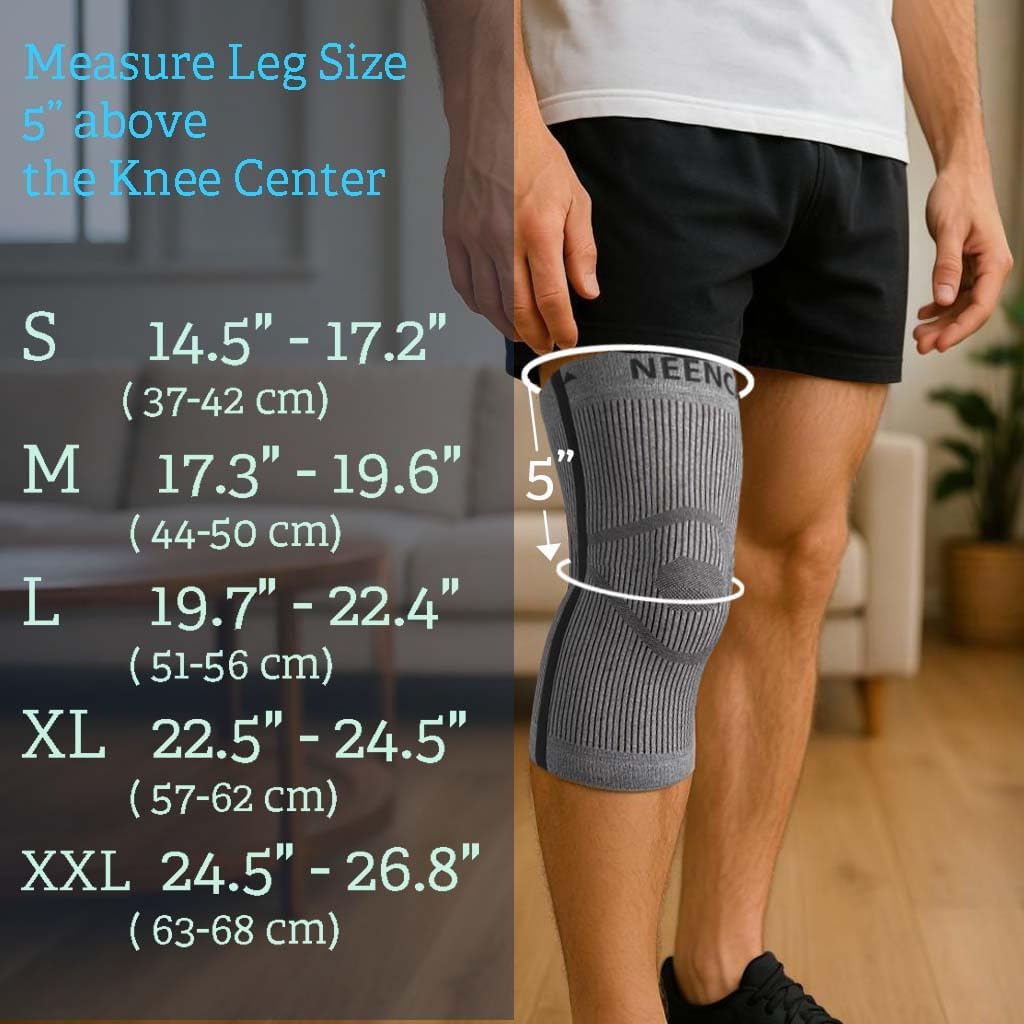 NEENCA Knee Sleeve Compression Brace for Knee Pain, Swelling, Joint Support

