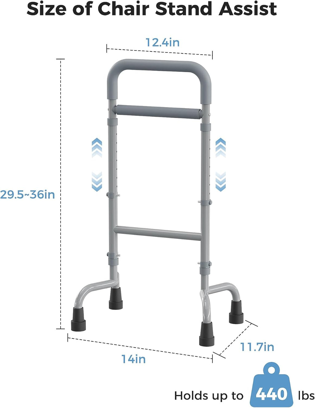 Stand Assist Mobility Aid for Elderly, Height-Adjustable Walking Support

