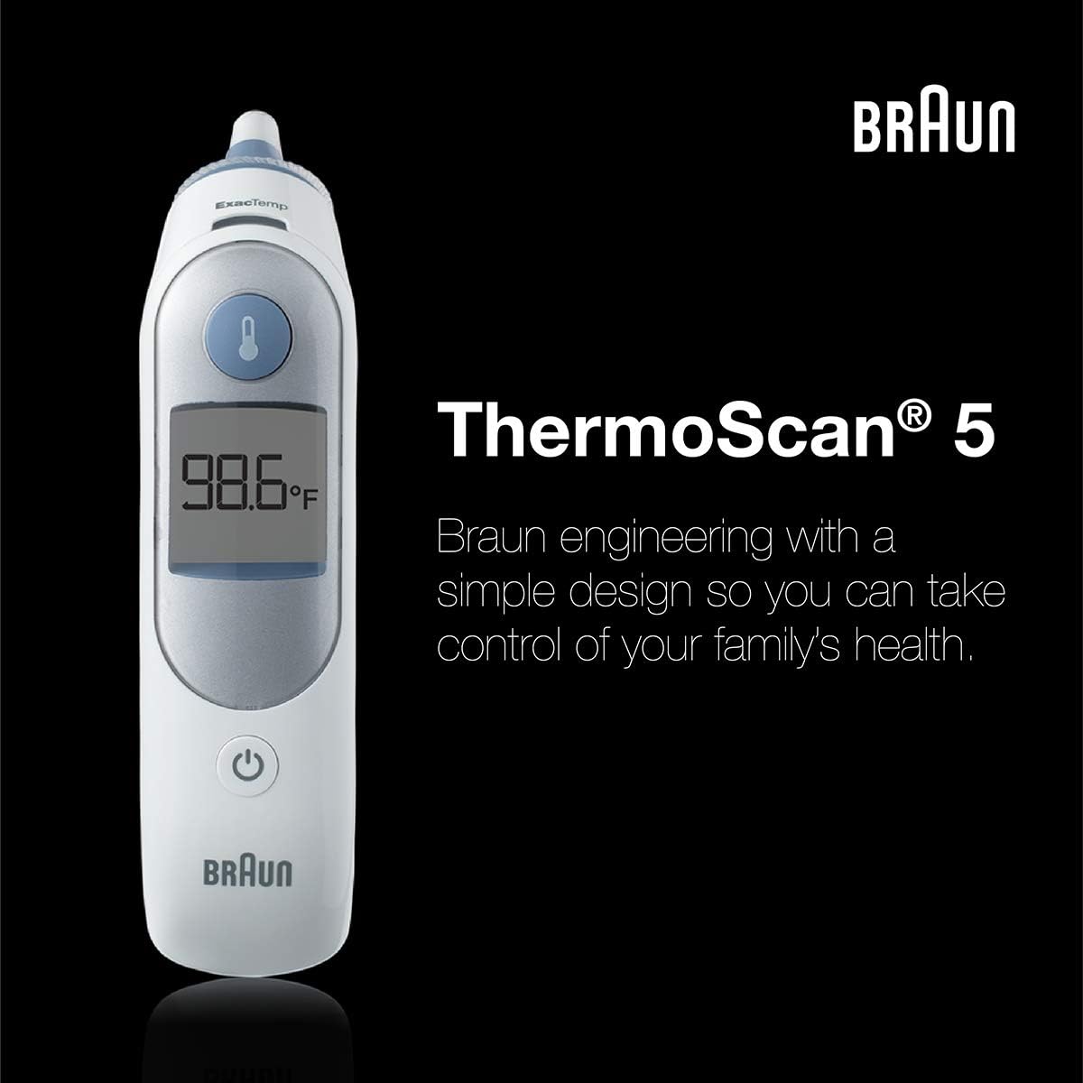 Braun ThermoScan 5 Digital Ear Thermometer with ExacTemp Stability Indicator

