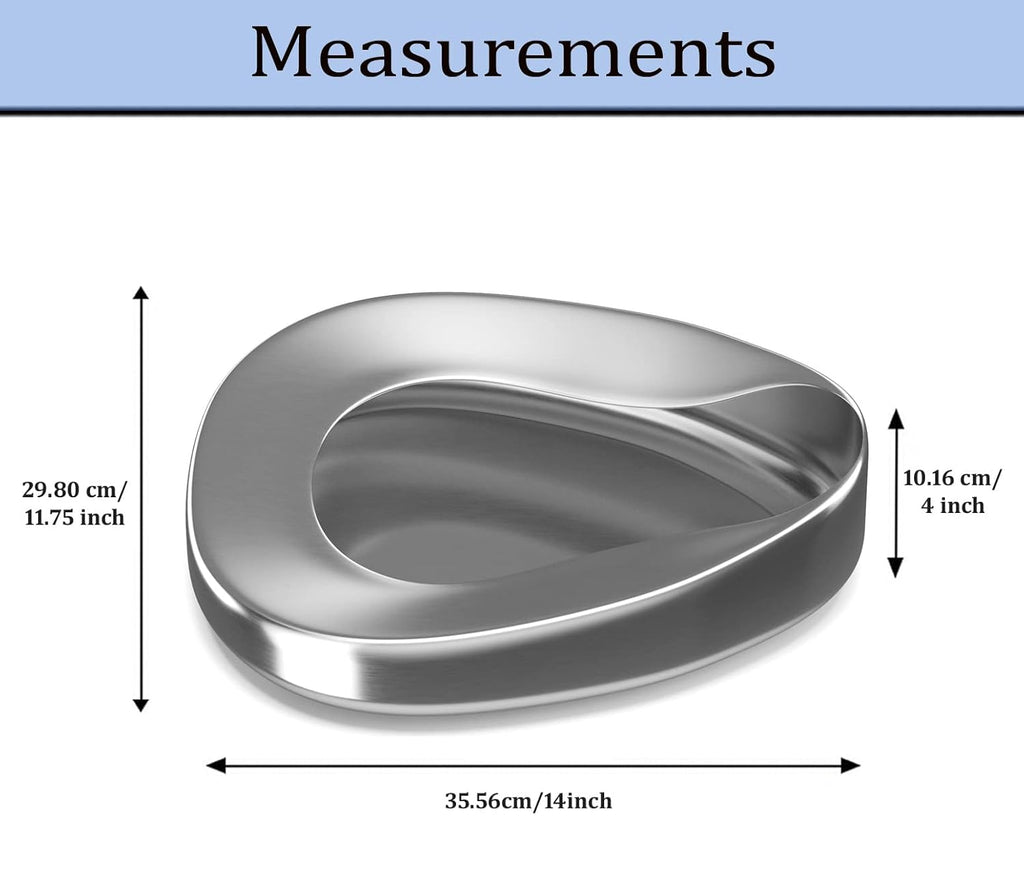 AAproTools Stainless Steel Bedpan Heavy Duty Smooth Contoured Bedpans

