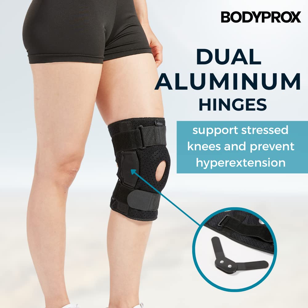 Bodyprox Hinged Knee Brace with Aluminum Hinges for ACL Meniscus Support

