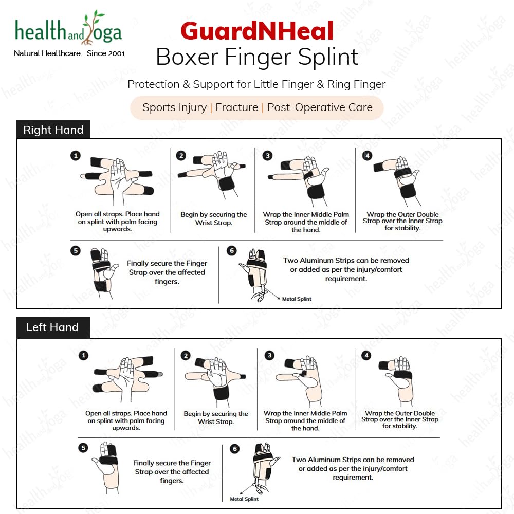 HealthAndYoga GuardNHeal Ulnar Gutter Boxer Splint for Pinky Finger Hand Brace

