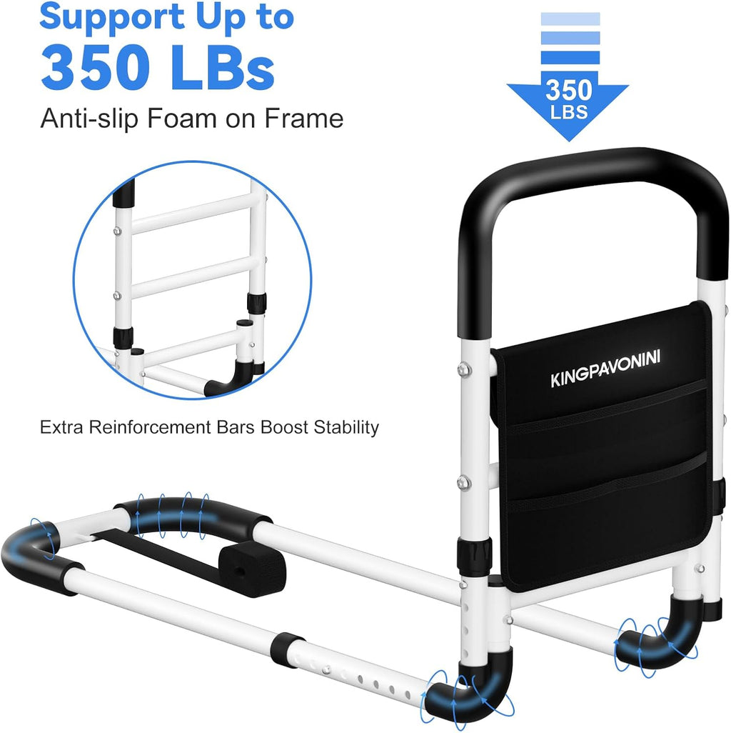 KingPavonini Bed Rails for Elderly Adults Safety, Adjustable Bed Assist with Handle

