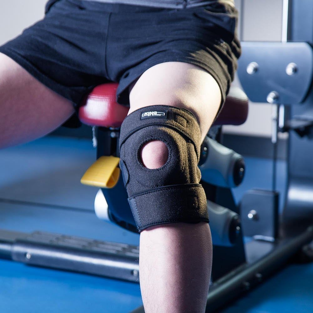 Patella Knee Brace Adjustable Neoprene Open Sleeve with Side Stabilizers

