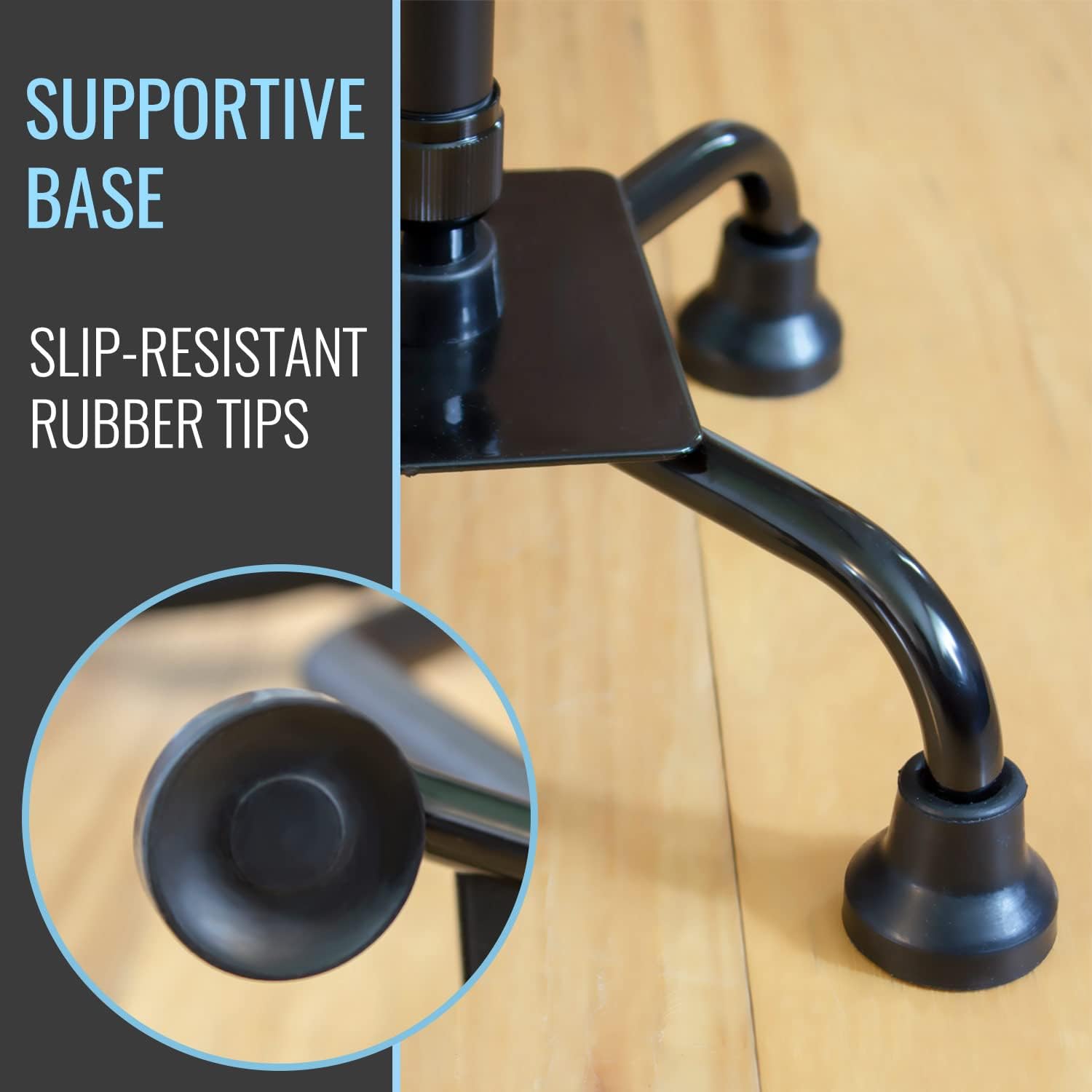 HealthSmart Quad Walking Cane Sit-to-Stand Adjustable Walker with Foam Handles


