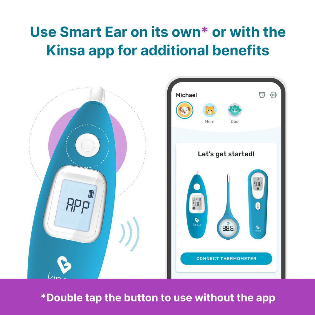 Kinsa Infrared Smart Thermometer with App Guidance for Adults, Kids and Babies

