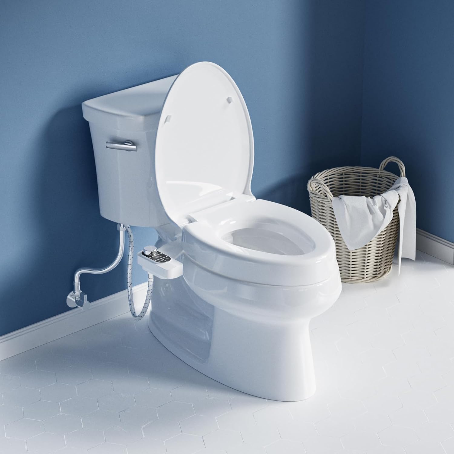 SAMODRA Raised Toilet Seat Riser, 3 Inch High Elevated Toilet Seat, Soft Close

