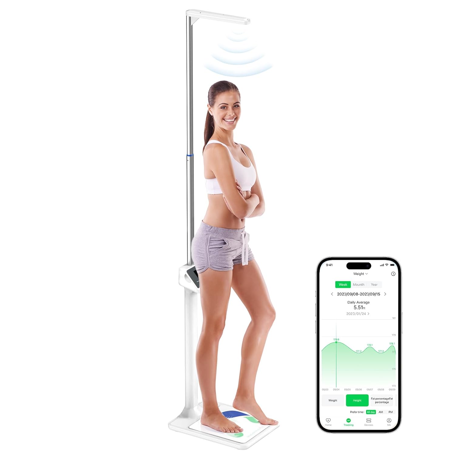 arboleaf Digital Physician Height & Weight Scale Smart Body Composition Analyzer

