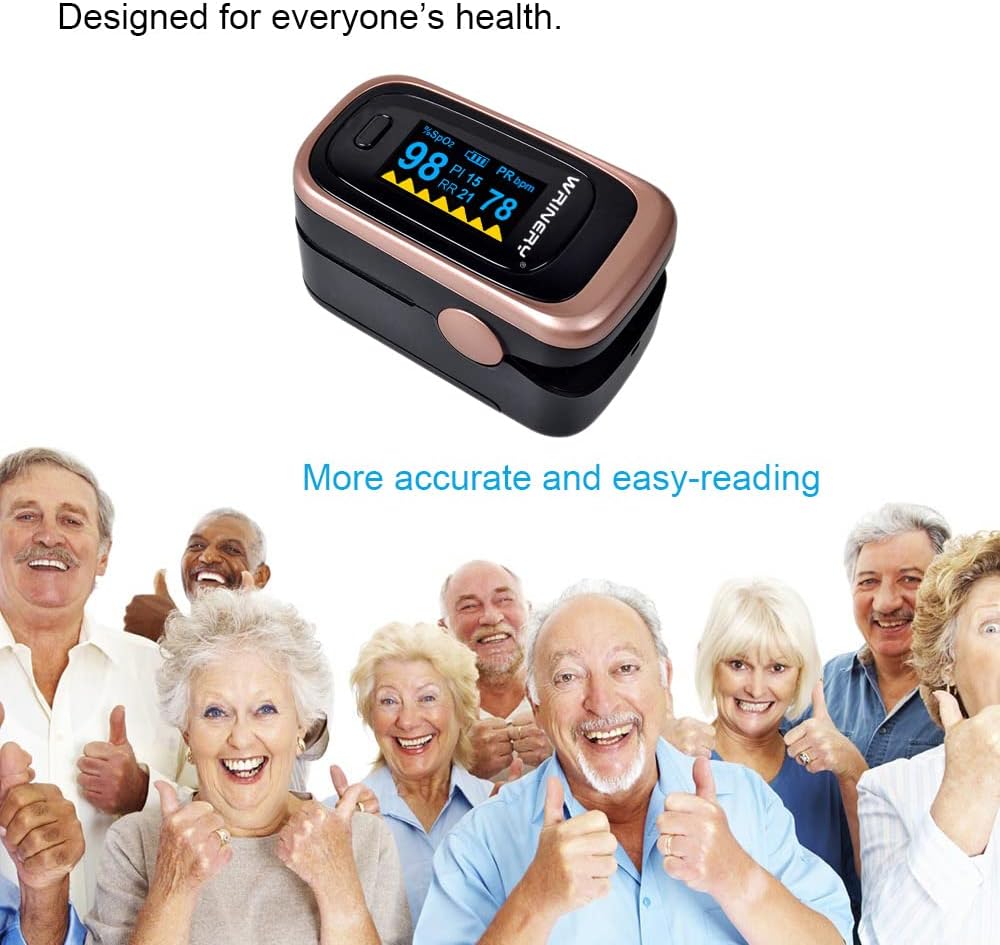 WRINERY Fingertip Pulse Oximeter, Oxygen Saturation Monitor with OLED Display

