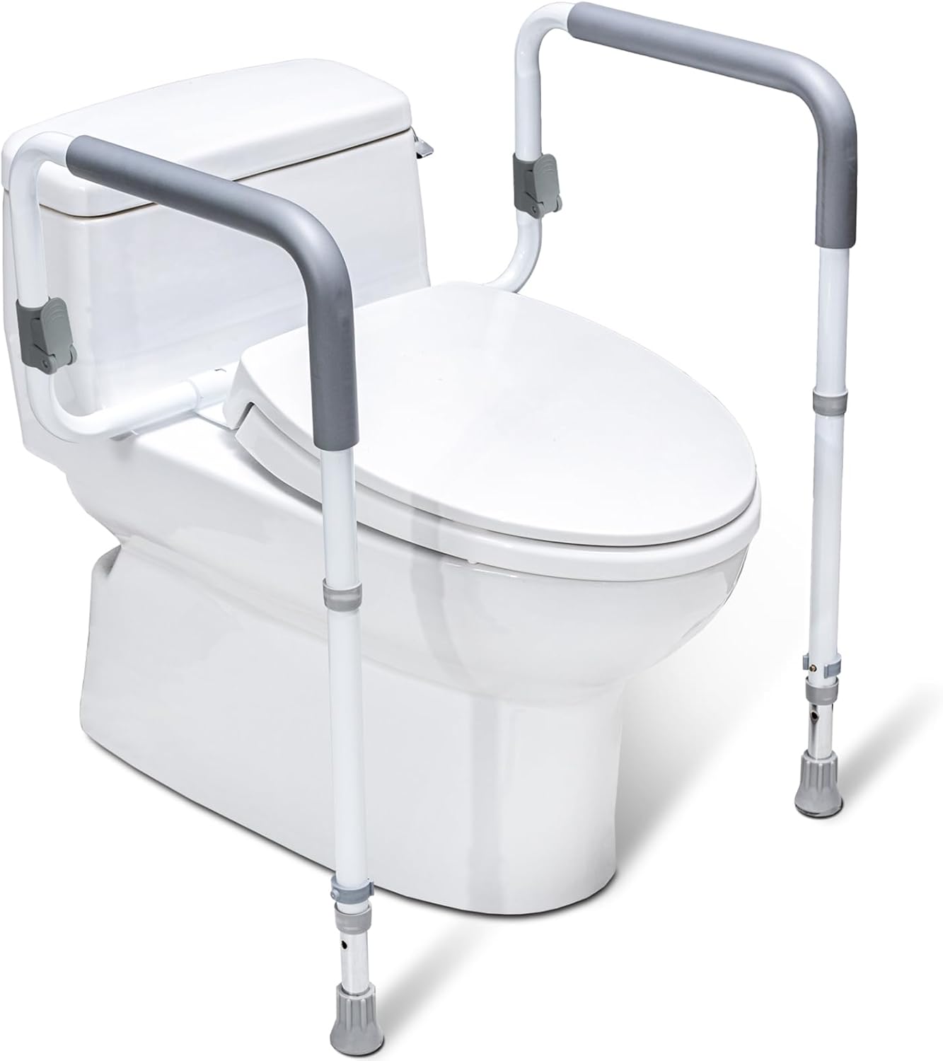 WeHwupe Toilet Safety Rails Adjustable Bathroom Grab Bar with Handles

