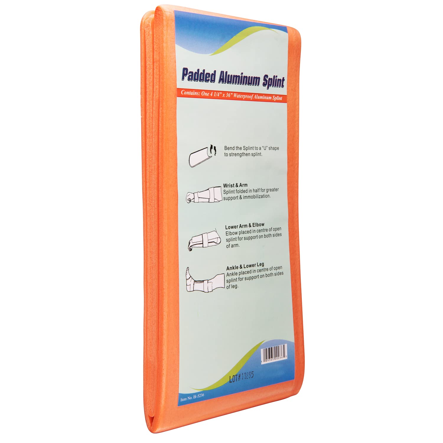 NOVAMEDIC Padded Aluminum First Aid Splints, Universal, 36 in, Waterproof

