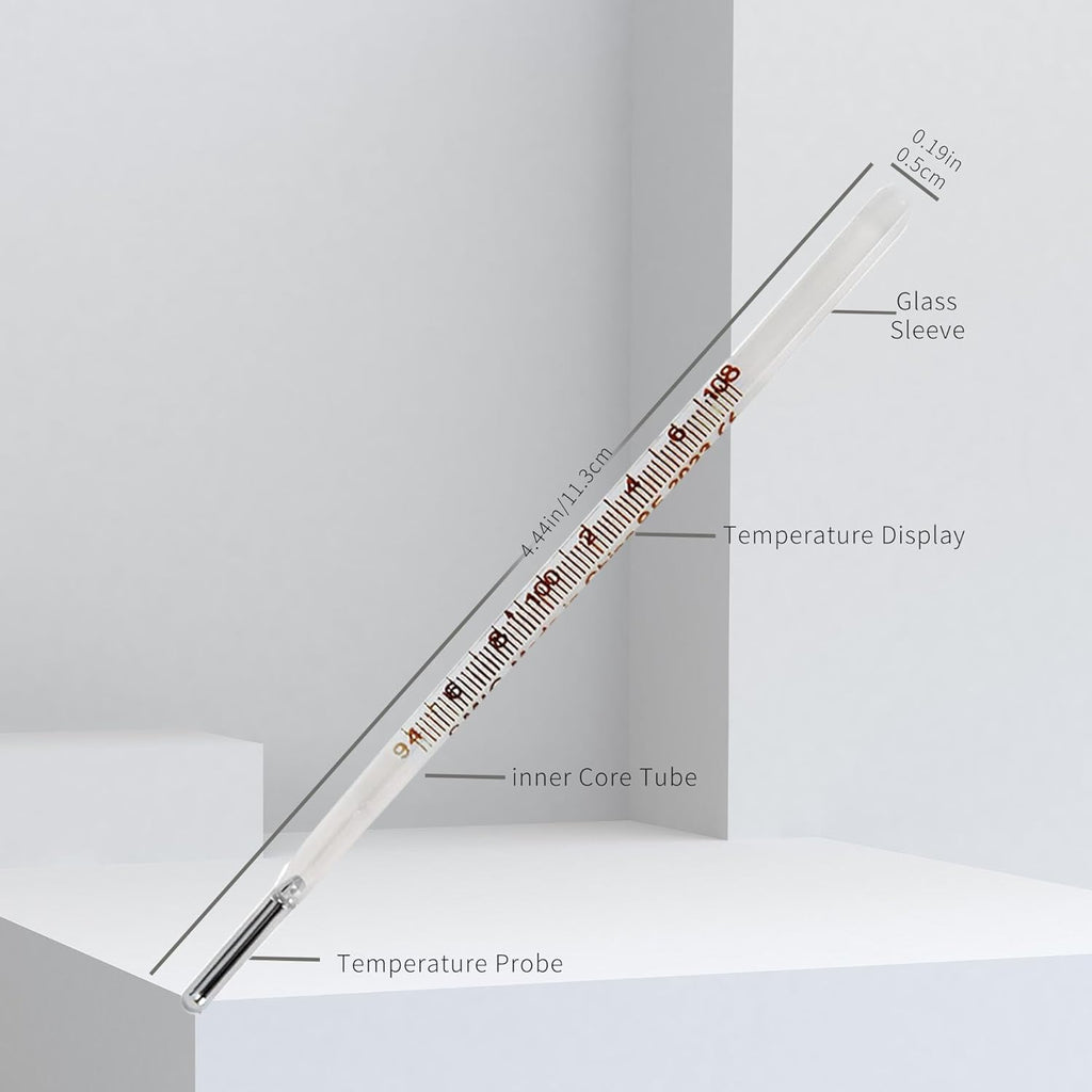 AiBi TECH Glass Oral Thermometer for Adults and Kids, Easy-Read Accuracy

