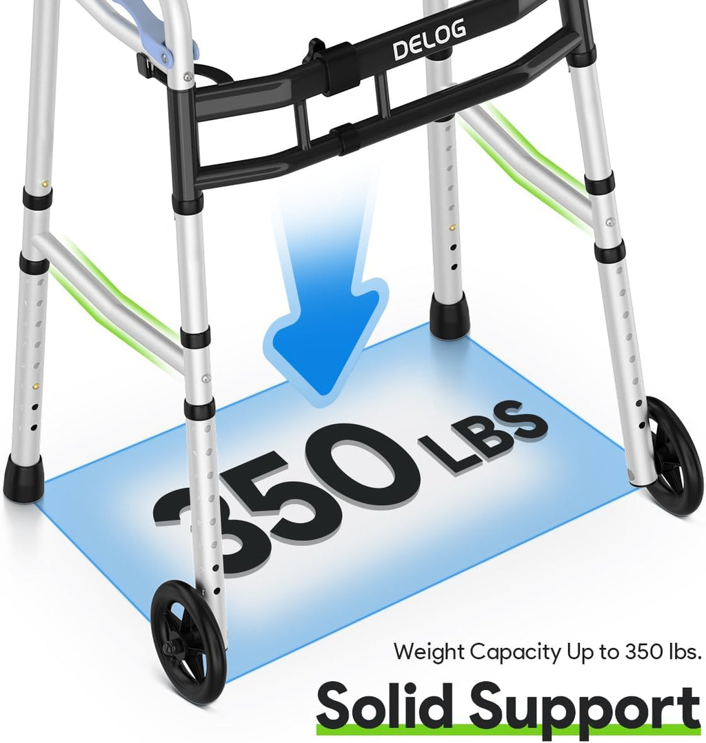 Delog Narrow Walkers for Seniors, Adjustable Width, Tight Space Support Up to 350 lb

