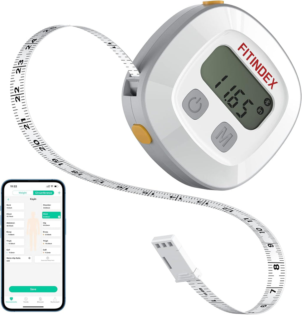 Fitindex Retractable Smart Measuring Tape with LED Display for Body Measurements

