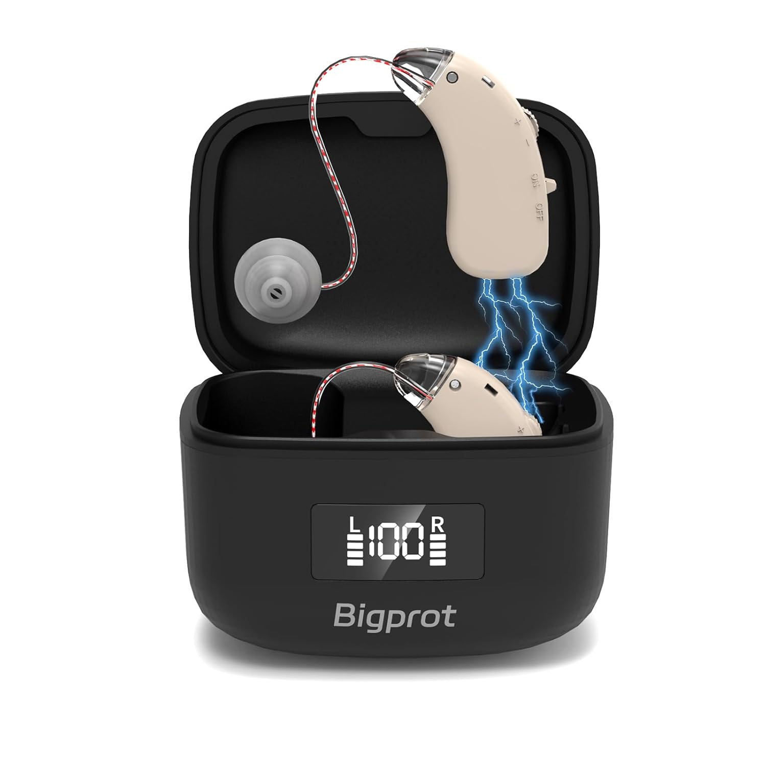 OTC Rechargeable Digital Hearing Aids for Seniors, Noise Cancelling, BTE

