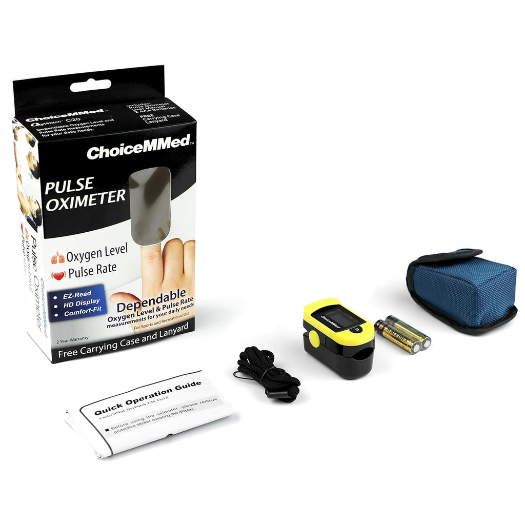 ChoiceMMed C20 Fingertip Pulse Oximeter with Large OLED Display, SPO2 Monitor

