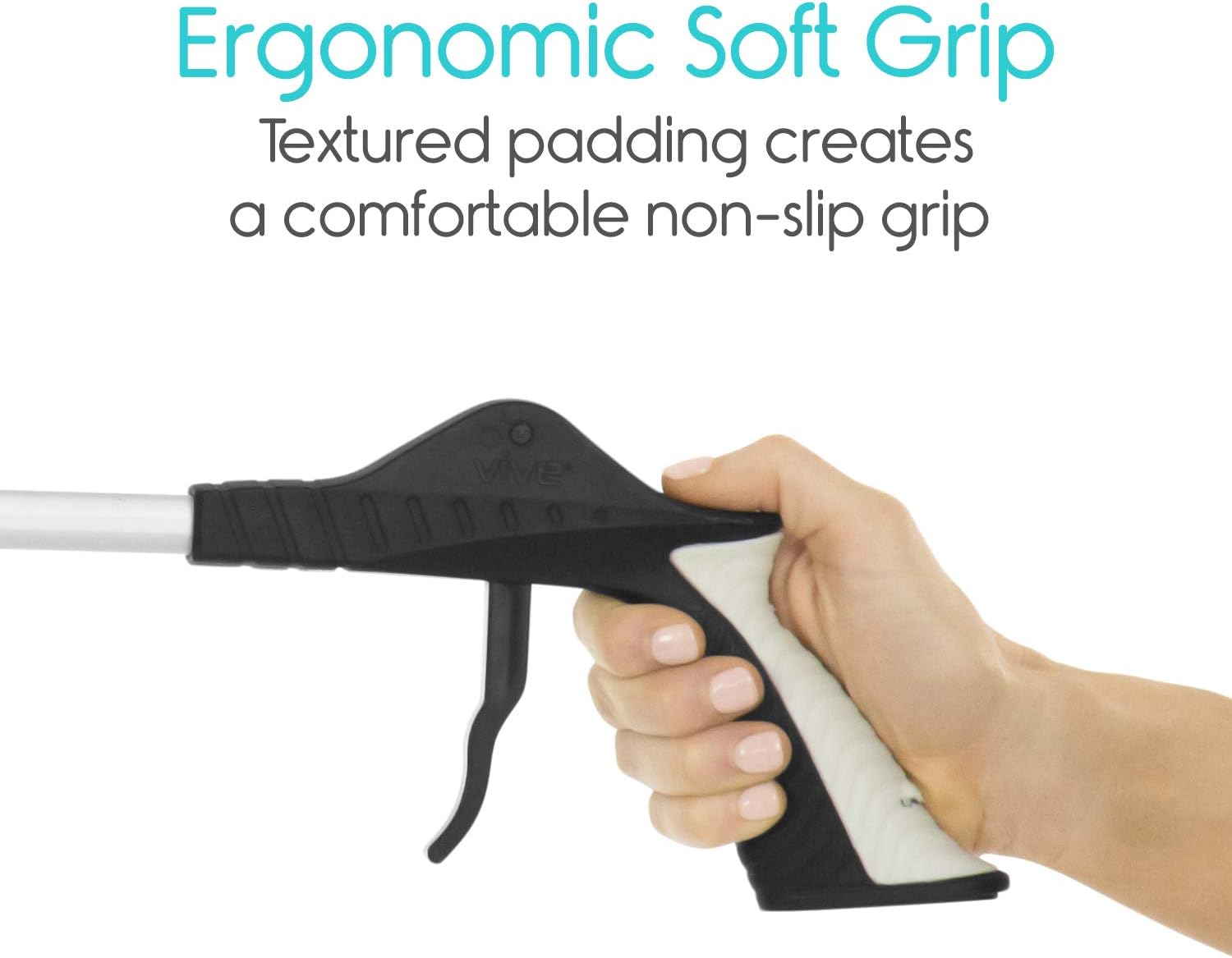 Vive 32 in Folding Grabber Reacher Tool with Rotating Jaw and Comfort Trigger

