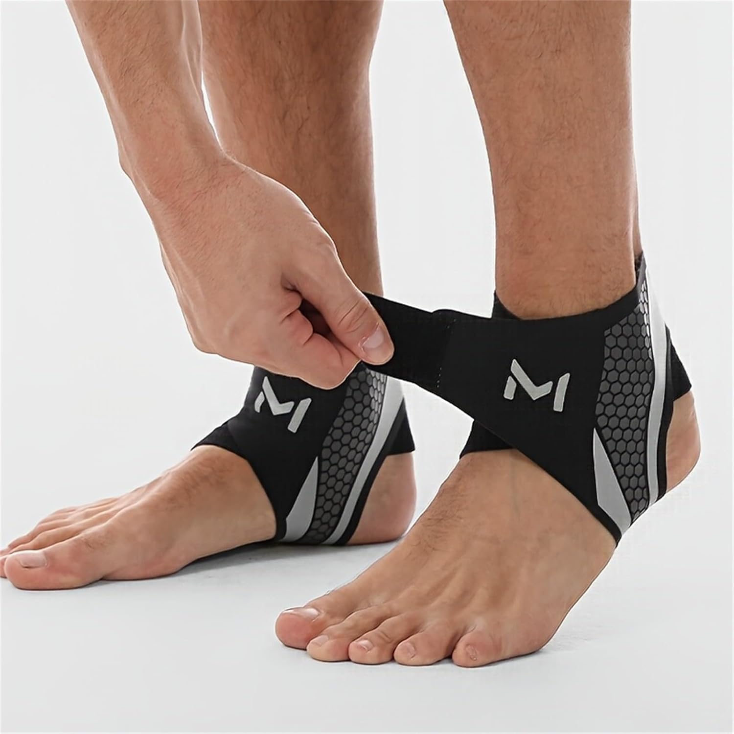 Ankle Compression Brace Sleeve Lace-Up Adjustable Sports Orthopedic Support

