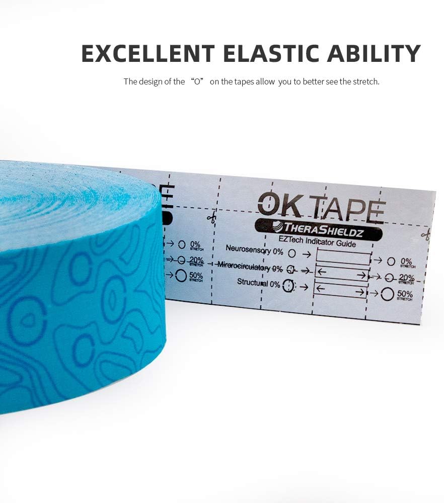 OKTape Pro Kinesiology Tape Bulk Roll, 2 in x 103 ft, Elastic Latex-Free

