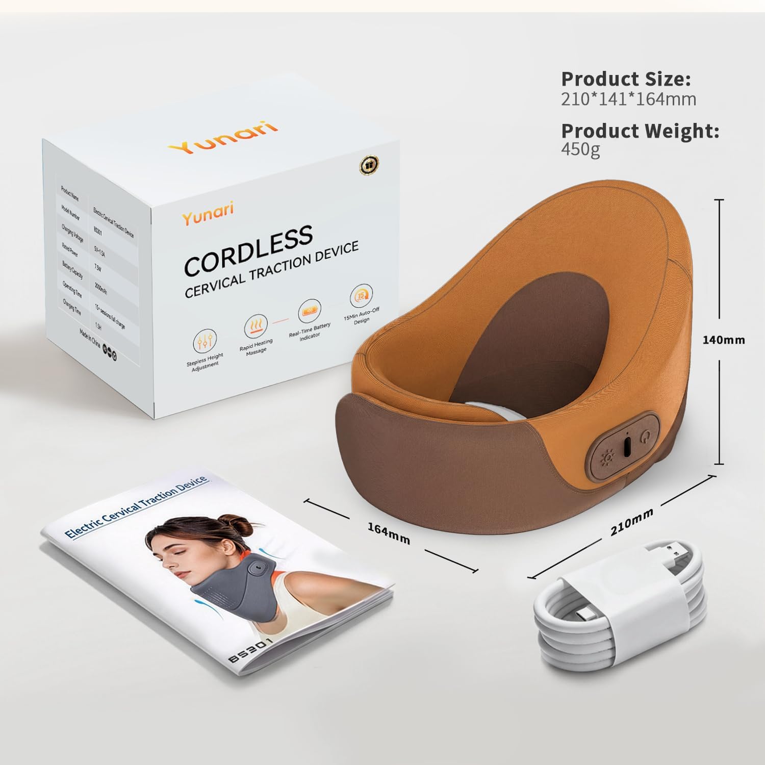 Yunari Cordless Neck Brace for Cervical Spine Posture Correction & Traction

