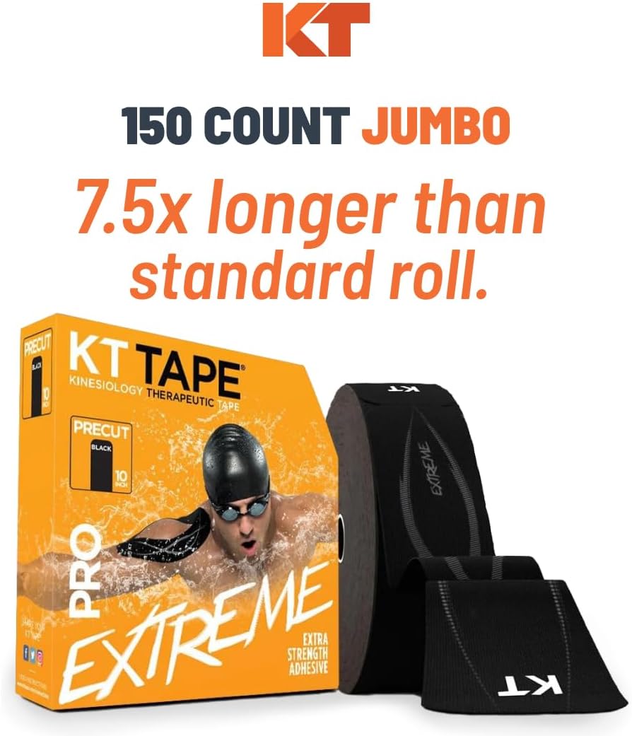 KT Tape PRO Extreme Synthetic Kinesiology Therapeutic Tape, Precut Strips

