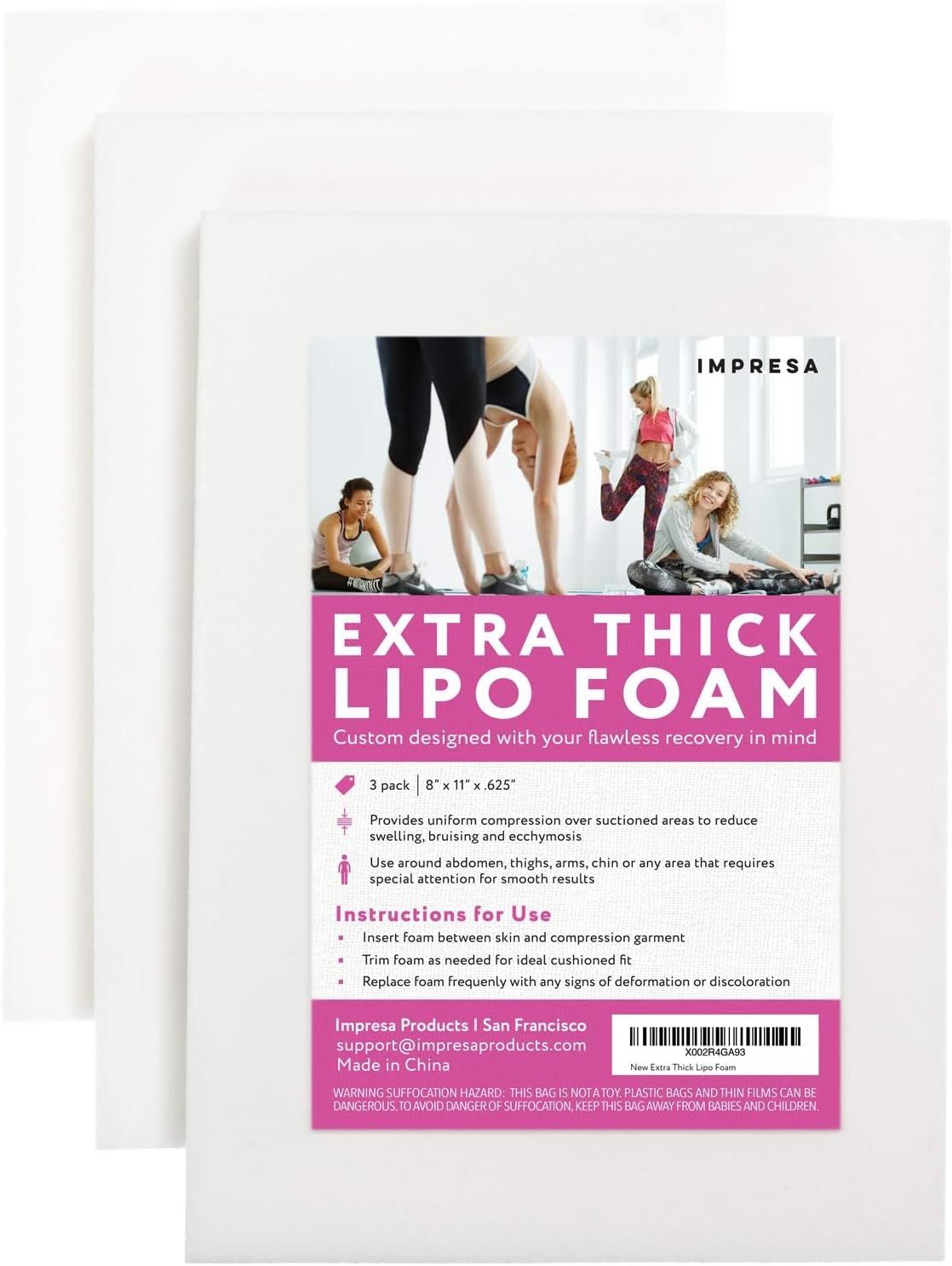 IMPRESA Extra Thick Surgical Foam Pads for Post-Surgery Compression Garments


