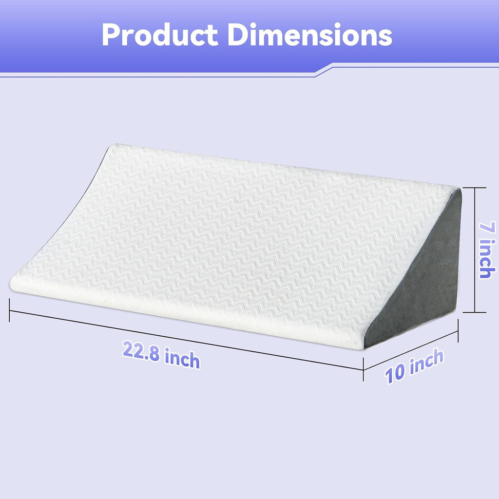 Vekkia Wedge Pillow for Side Sleeping with High-Density Foam and Back Support

