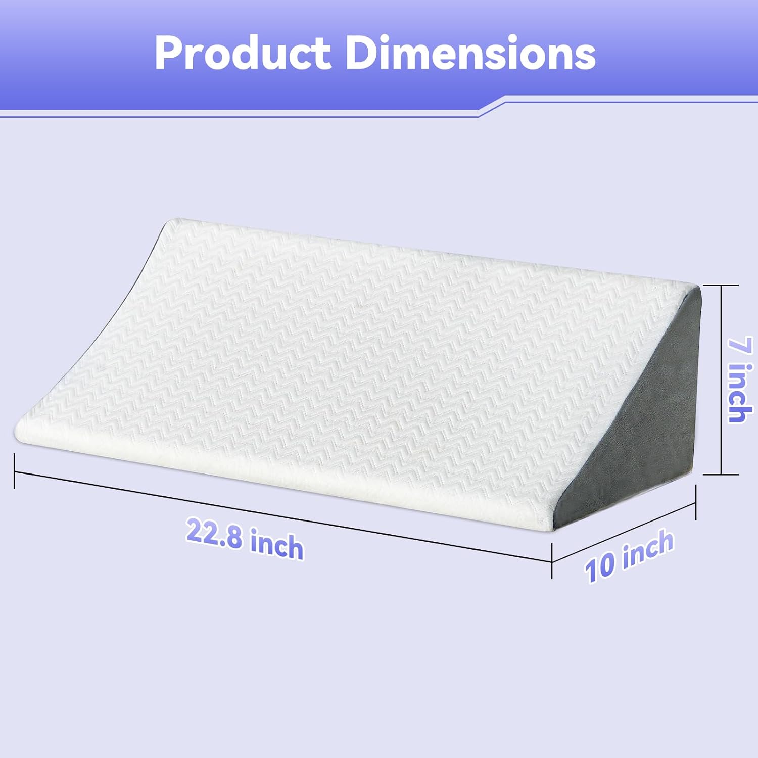 Vekkia Wedge Pillow for Side Sleeping with High-Density Foam and Back Support

