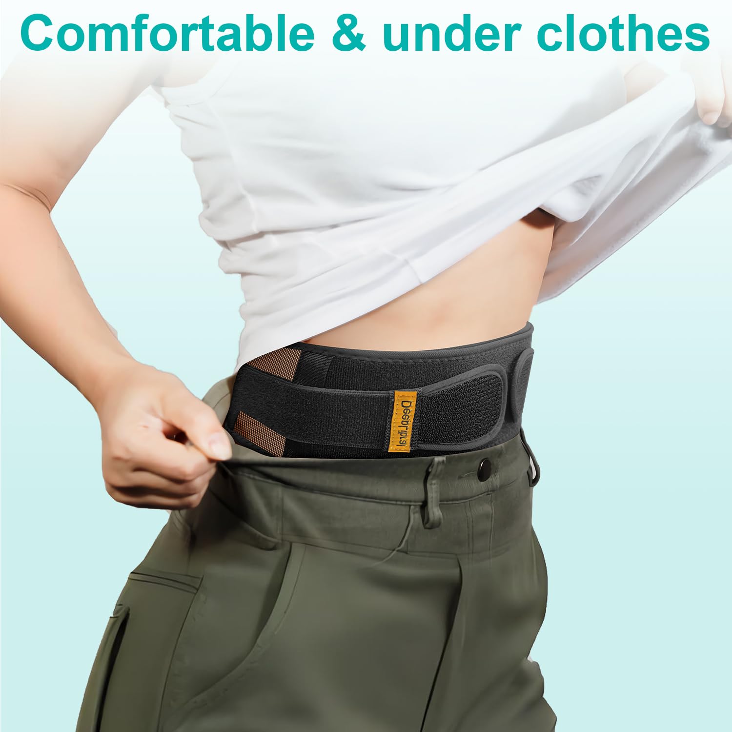 Ultra-Thin Breathable Back Brace Belt for Lower Back Pain, Sciatica, Support

